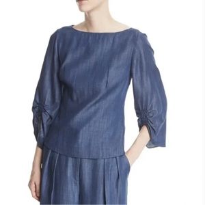 Tibi Blue Long Sleeve Top